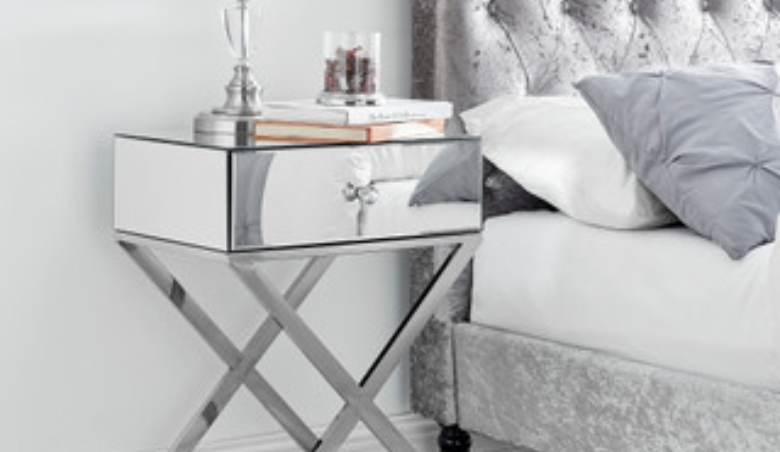 Celeste Mirrored Bedside Table By FurnitureBox