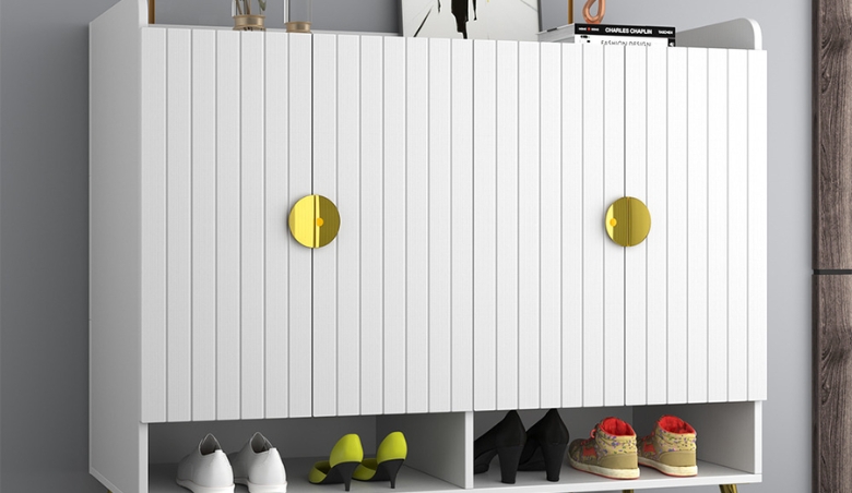 Yellar Nordic White Shoe Cabinet 10 Shelves Hallway Shoe Cabinet By Homary