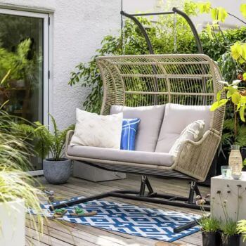 Habitat Malta Double Steel Garden Hanging Chair