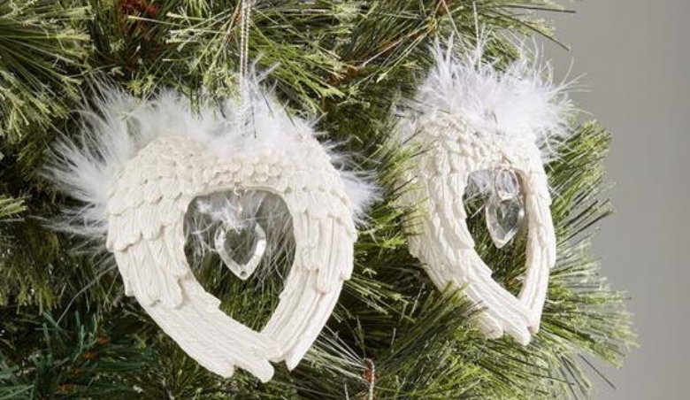 Set Of 3 Angel Wings Christmas Tree Decorations By Very