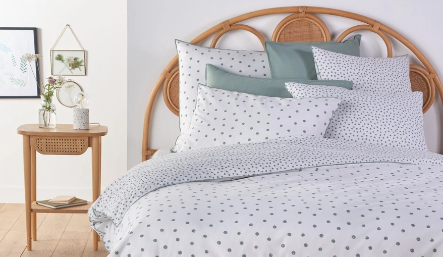 La Redoute - Lison Spotted 100% Washed Cotton Pillowcase - £7