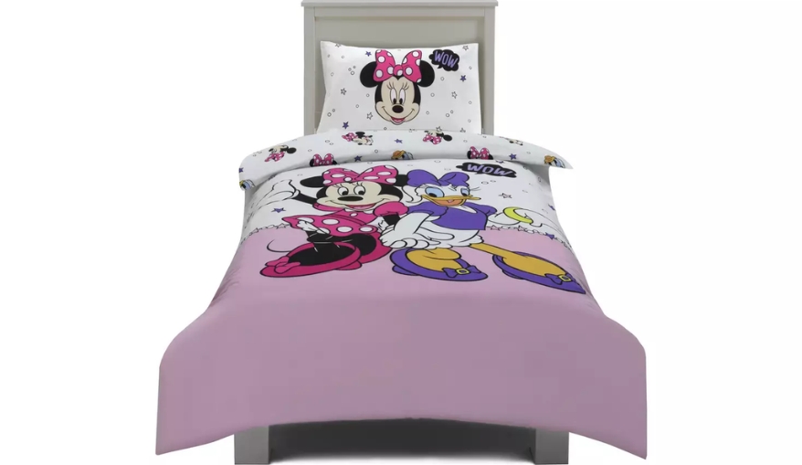 Minnie Mouse Kids Pink and White Bedding Set - Single By Argos