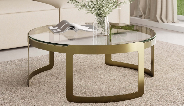 Ozai Coffee Table Gold By Dunelm