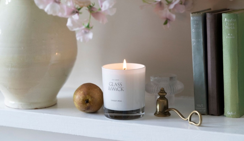 Glass & Wick Sweet Pea Scented Candle By John Lewis
