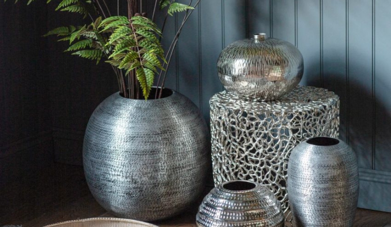 Myra Silver Metal Vase By Perch & Parrow