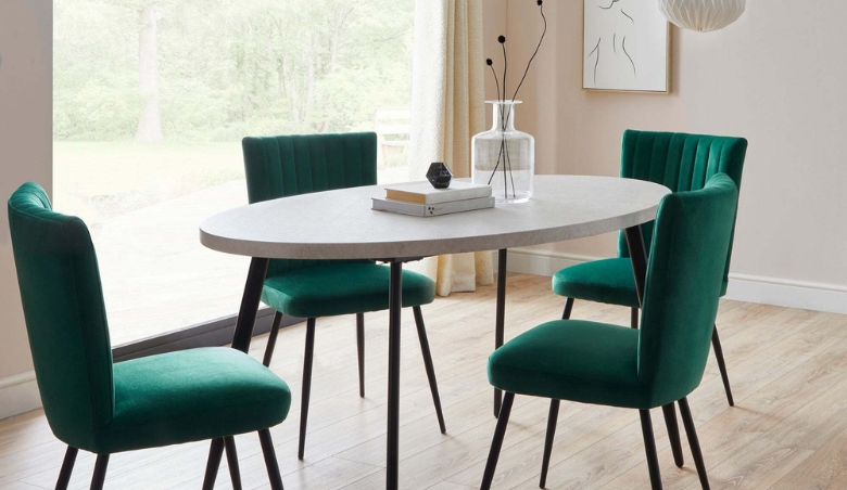 Zuri 6 Seater Oval Dining Table By Dunelm