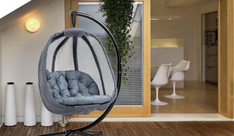 Folding Hanging Egg Chair with Cushion by Debenhams